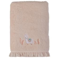 Drap De Bain Bouclette De Coton Biologique Broderie Lama Inca CARRE BLANC : Comparateur, Avis, Prix