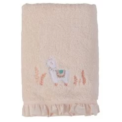 Serviette De Toilette Bouclette De Coton Biologique Broderie Lama Inca CARRE BLANC : Comparateur, Avis, Prix